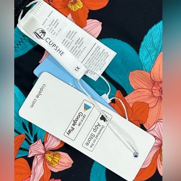 Cupshe Cynthia Floral High-Waisted Plus Size Bikini Bottom 1X NWT – Black Floral - Picture 11 of 12